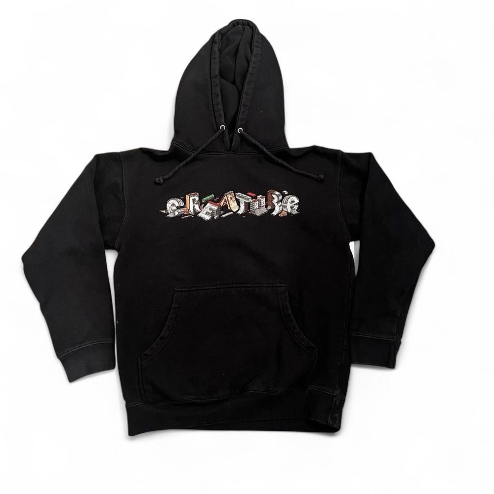 NHS Creature Black Pullover Hoodie Unisex Size Small Skate Goth Emo Y2K Surf